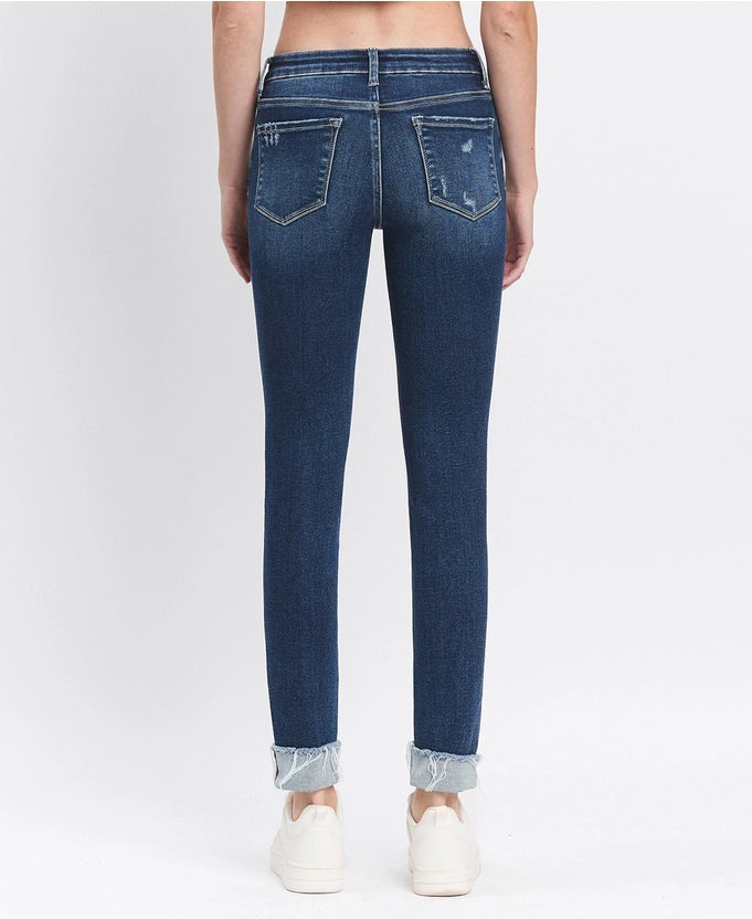 Vixen Mid Rise Cuffed Skinny Jeans