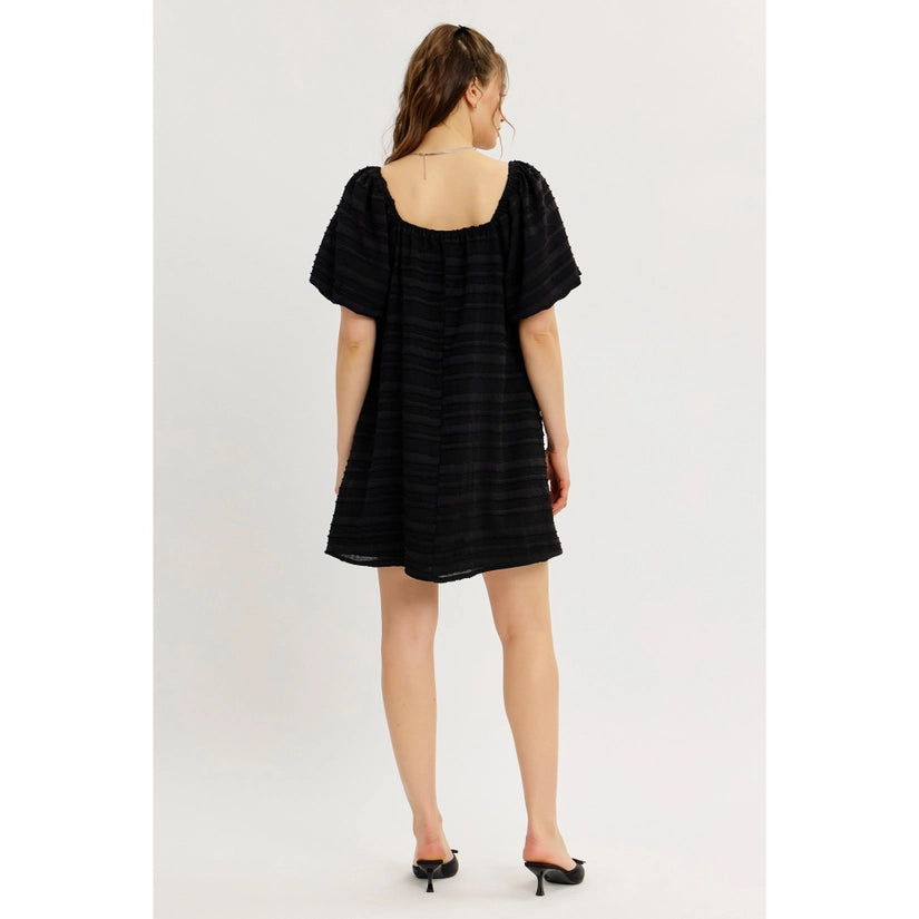 Bellamarie Textured Dress Bow-Tie Front Mini Dress