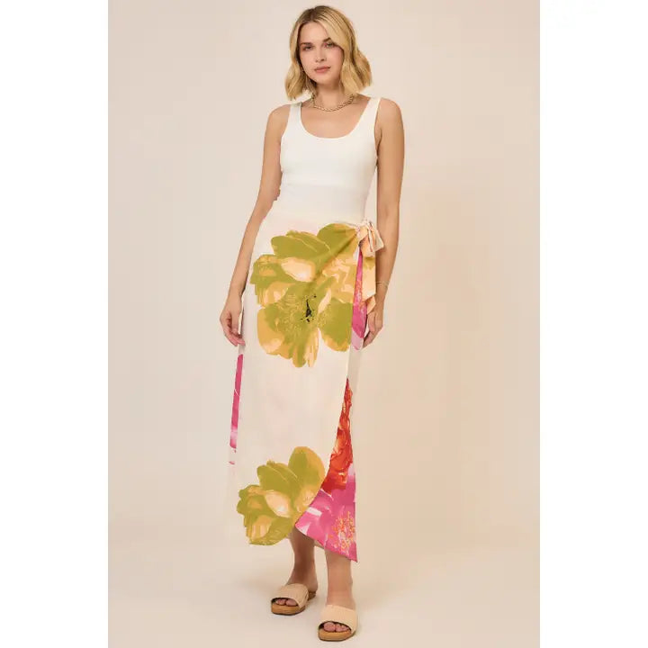 Beautiful Blooms Floral Wrap Maxi Skirt