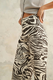 Zeb Zebra Print Wide Leg Pant