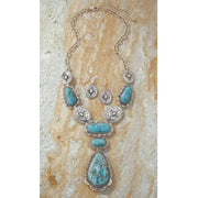 Stonecrop Turquoise Concho Necklace & Earrings Set