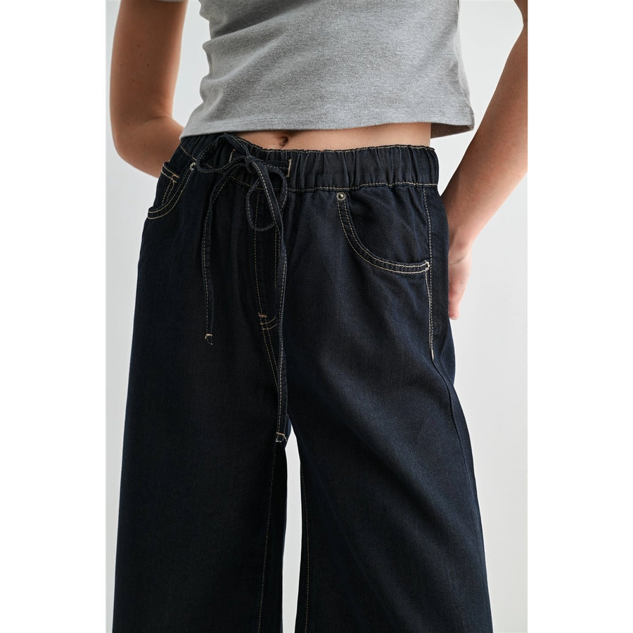 Happy Days High Rise Cropped Wide Leg Jogger by Mica Denim