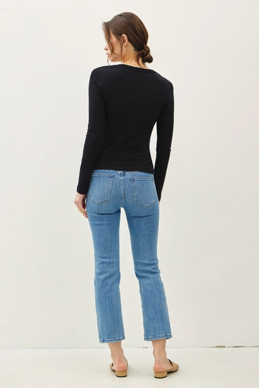 Carla Basics Long Sleeve Scoop Neck Tee