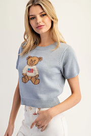 American Bear Flag Short Sleeve Knit Top