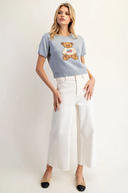 American Bear Flag Short Sleeve Knit Top