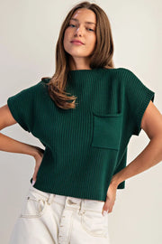 Charlee II Mock Neck Short Sleeve Sweater