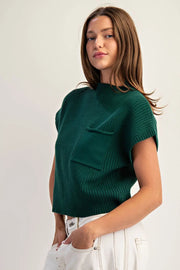Charlee II Mock Neck Short Sleeve Sweater