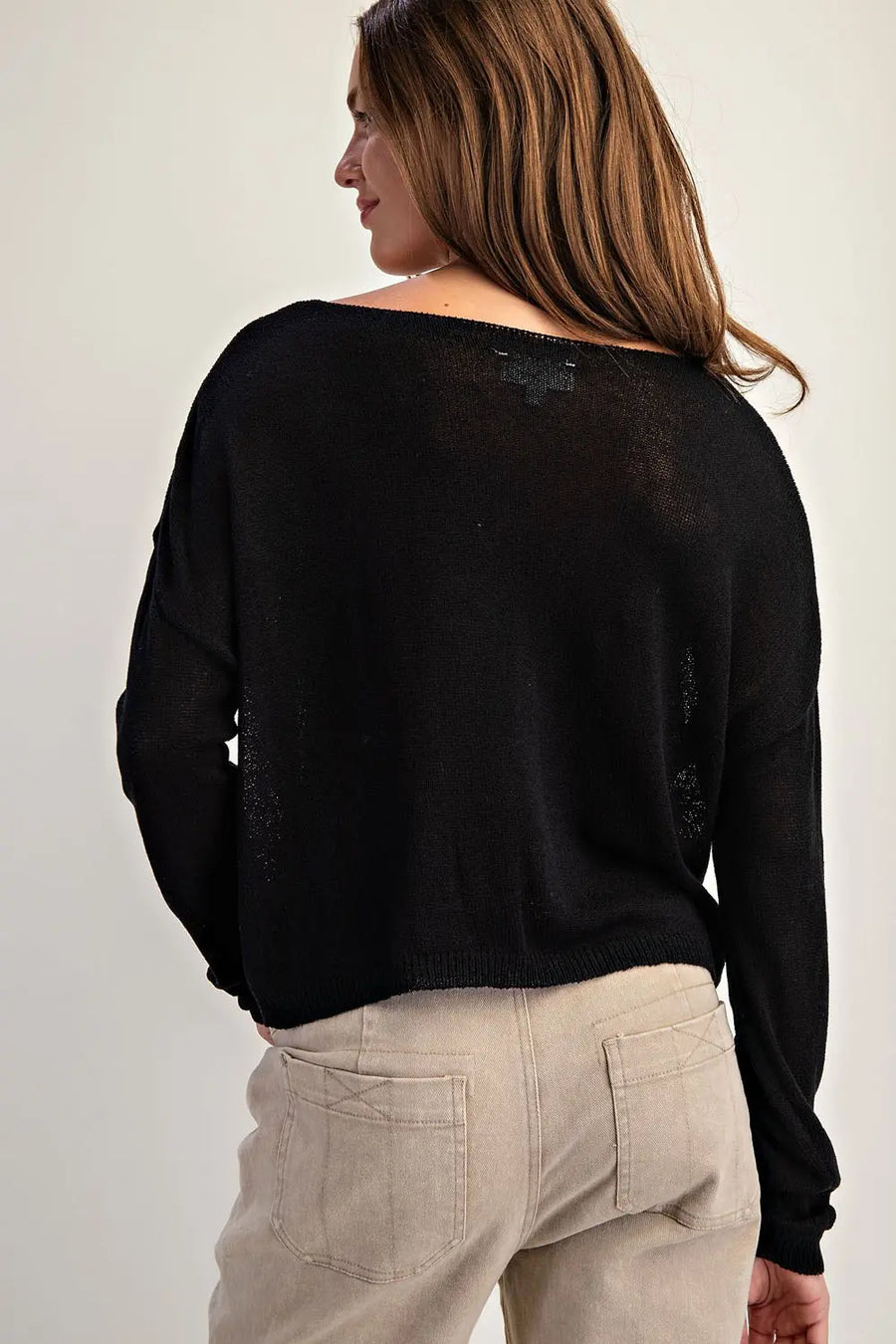 Mabel Boat Neck Dolman Sleeve Knit Sweater