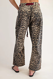 Malawi Mineral Washed Leopard Barrel Jeans