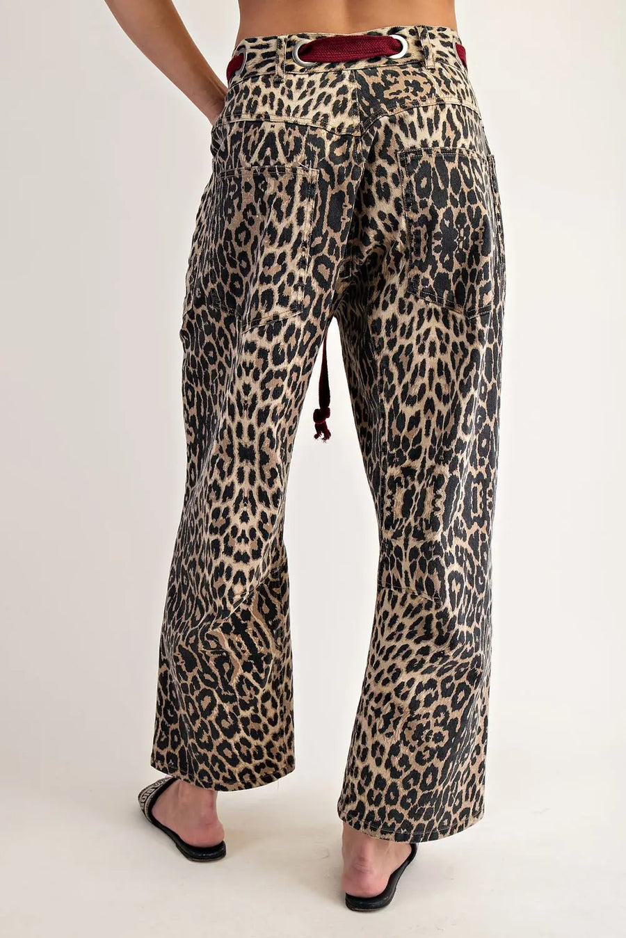 Malawi Mineral Washed Leopard Barrel Jeans
