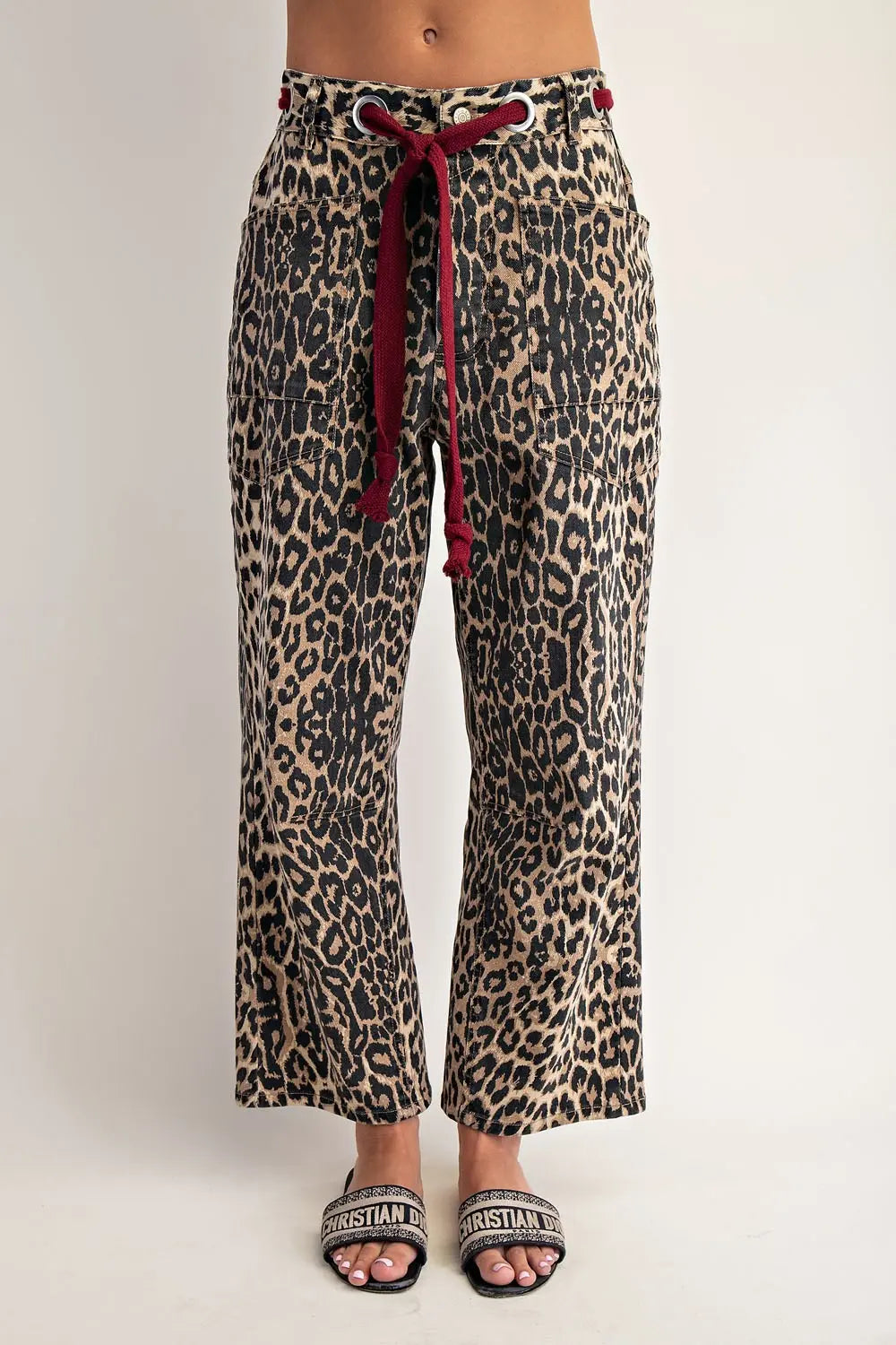 Malawi Mineral Washed Leopard Barrel Jeans