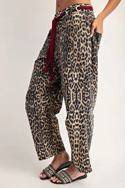 Malawi Mineral Washed Leopard Barrel Jeans