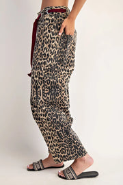 Malawi Mineral Washed Leopard Barrel Jeans