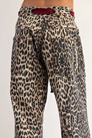 Malawi Mineral Washed Leopard Barrel Jeans