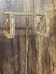 Meghan Browne Walter Light Multi Beaded Drop Hoop Earrings