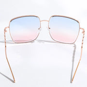 Top Gun II Colorful Lenses Gradient Aviator Sunglasses with Chain Detail
