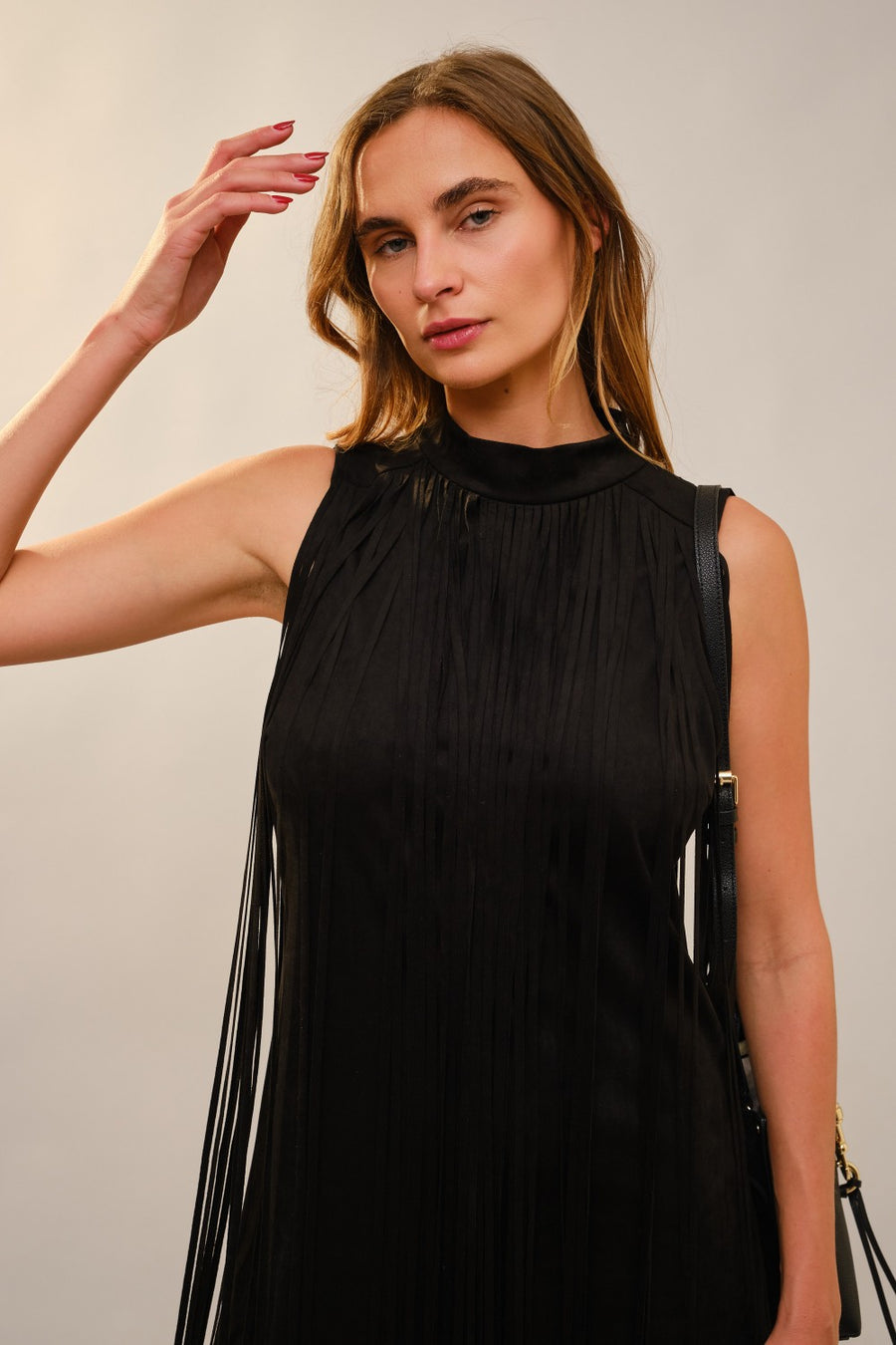 Nashville Star Suede Fringe Mini Dress