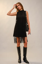 Nashville Star Suede Fringe Mini Dress