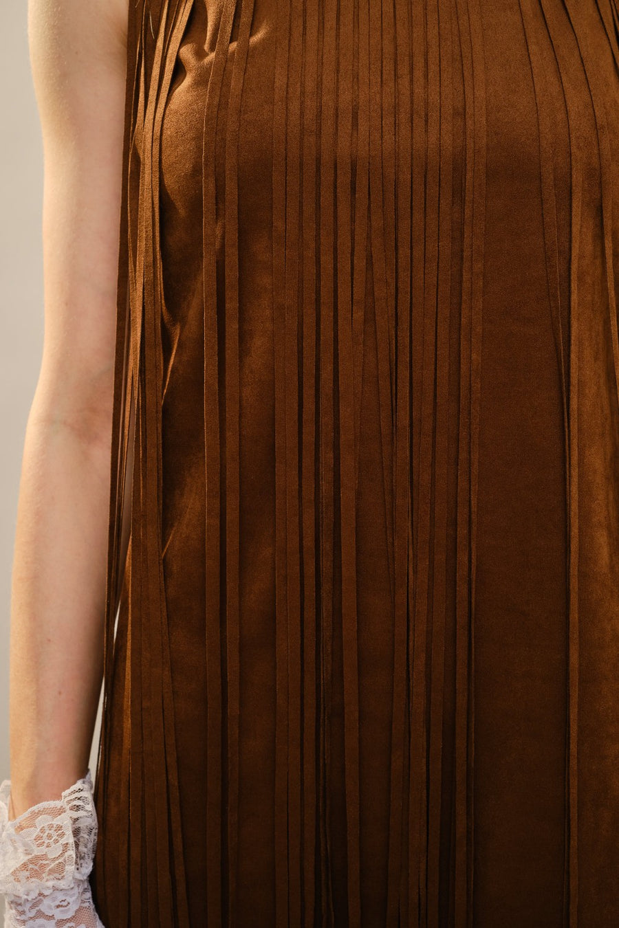 Nashville Star Suede Fringe Mini Dress
