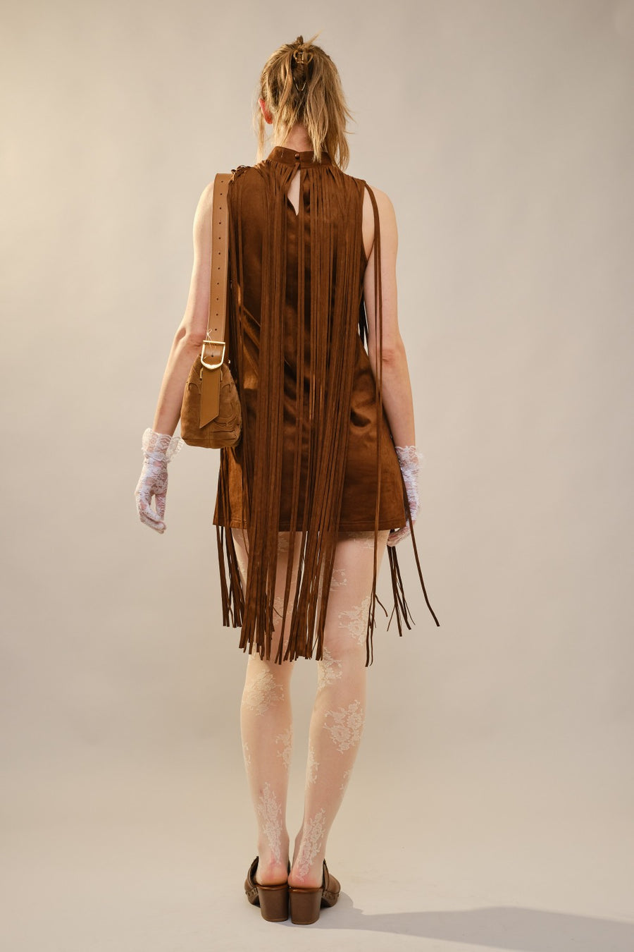 Nashville Star Suede Fringe Mini Dress