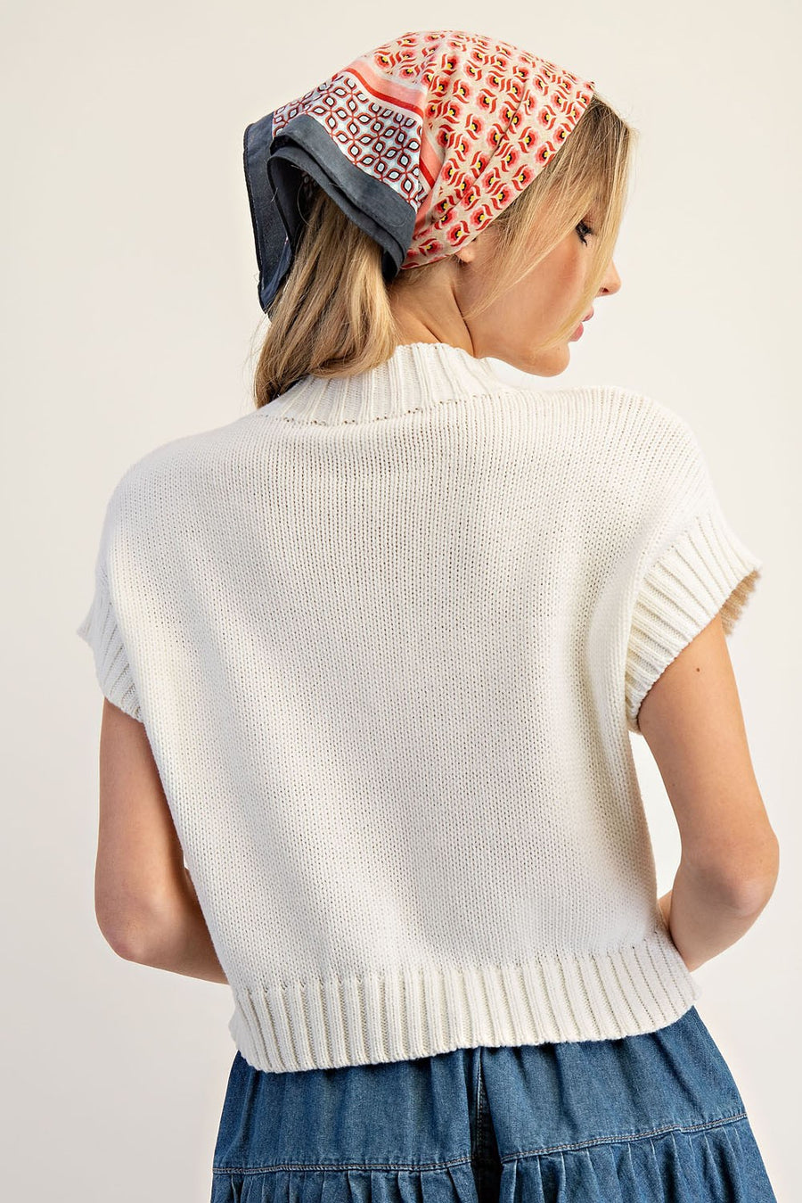 Americana Flag Mock Neck Sweater Top