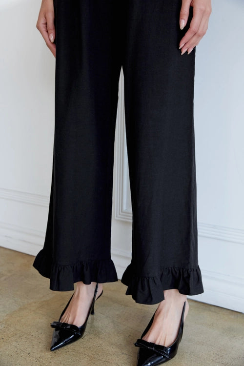 Flirty Ruffle Strapless Smocked Top and Pant Set