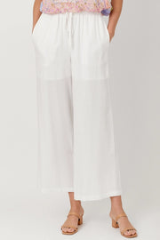 Pamela Drawstring Waist Linen Wide Leg Pants