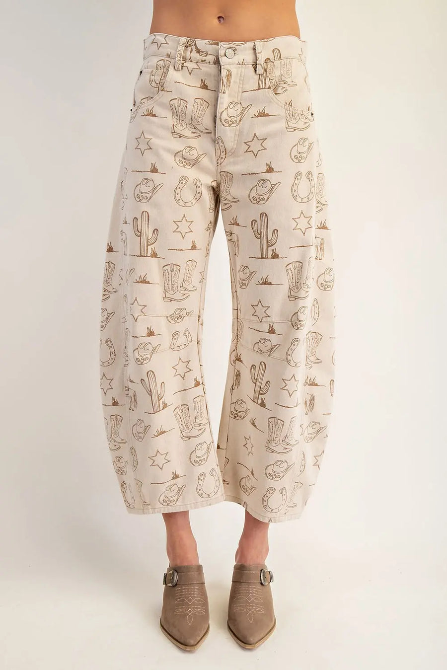 Lone Ranger Western Barrel Leg Crop Jeans