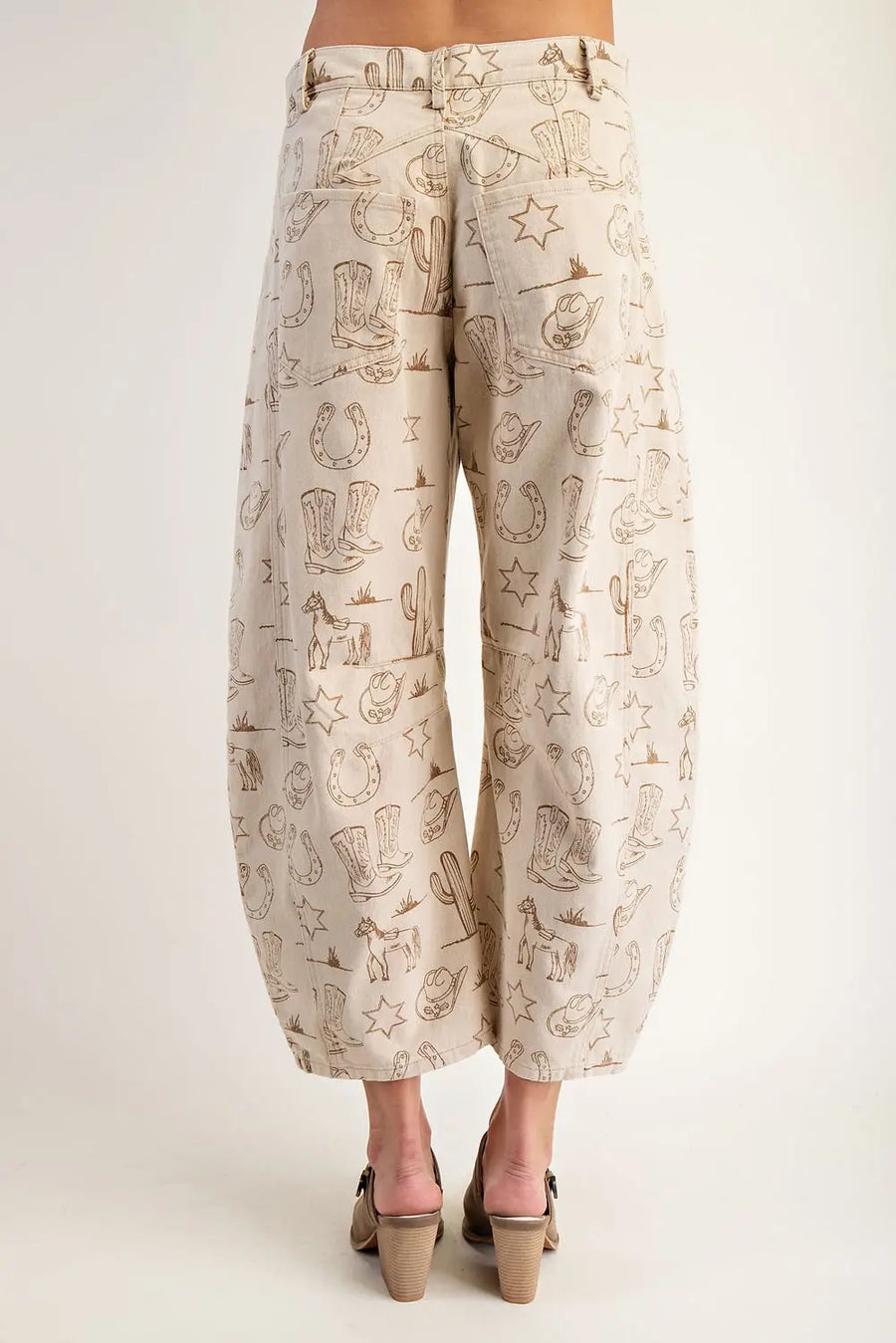 Lone Ranger Western Barrel Leg Crop Jeans
