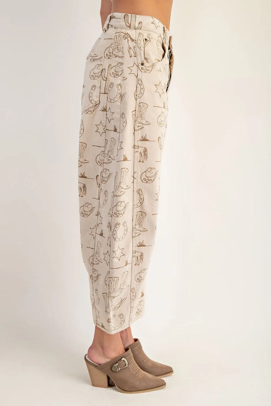 Lone Ranger Western Barrel Leg Crop Jeans