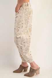 Lone Ranger Western Barrel Leg Crop Jeans