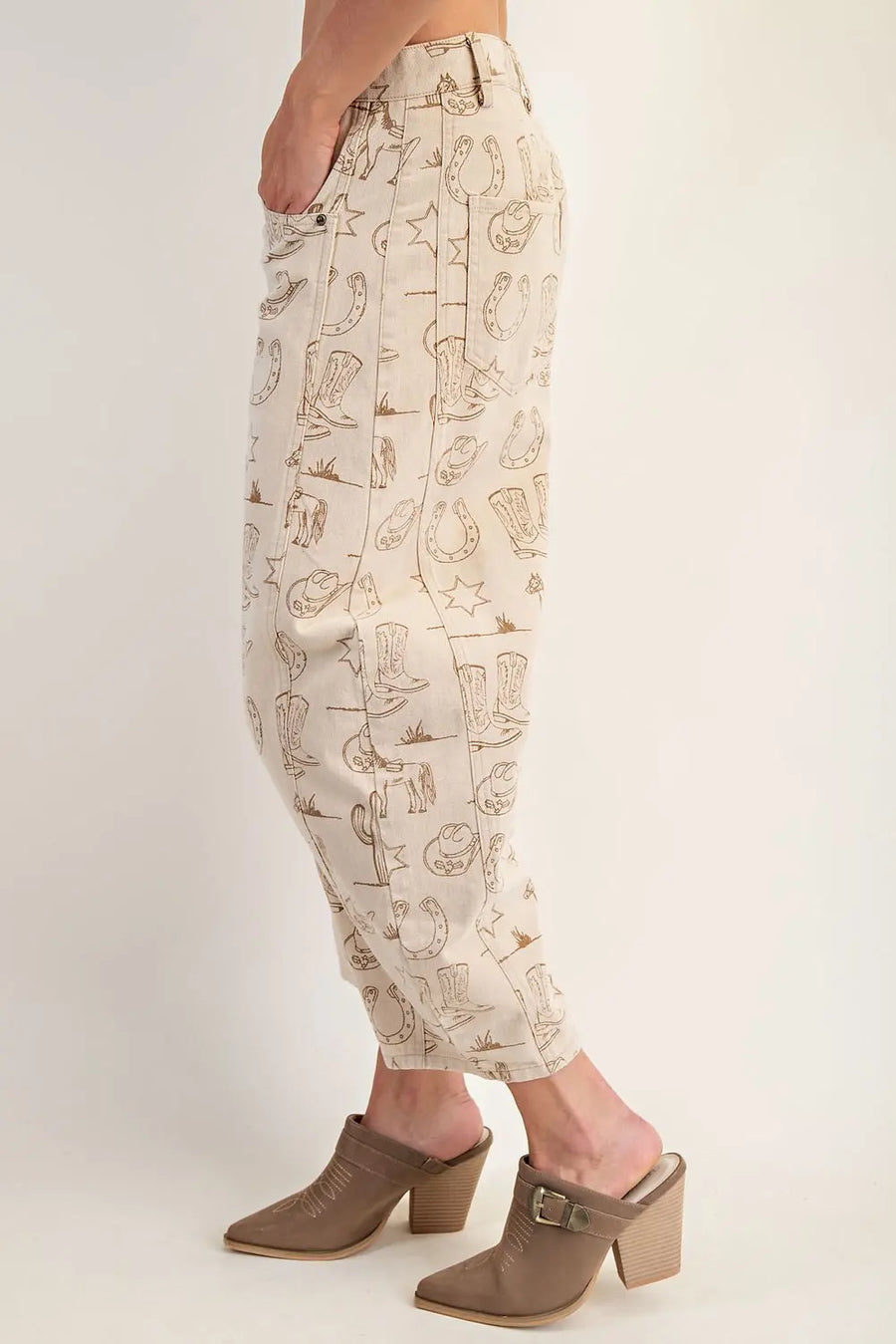 Lone Ranger Western Barrel Leg Crop Jeans