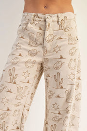 Lone Ranger Western Barrel Leg Crop Jeans