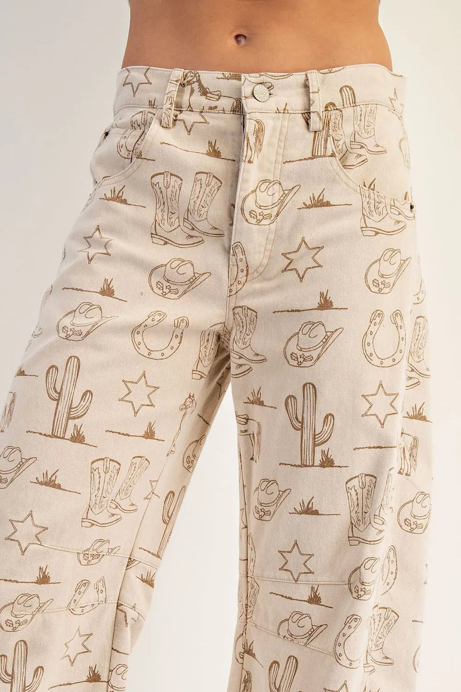 Lone Ranger Western Barrel Leg Crop Jeans