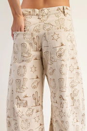 Lone Ranger Western Barrel Leg Crop Jeans