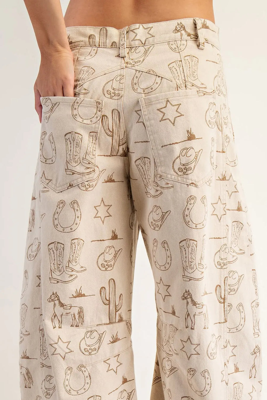 Lone Ranger Western Barrel Leg Crop Jeans