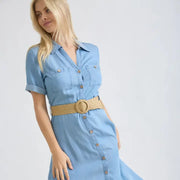 Calamity Jane Collared Button Front Midi Dress