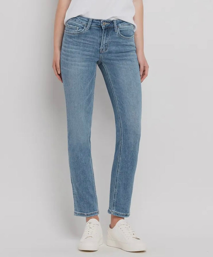 Wanted Mid Rise Slim Straight Ankle Crop Jeans