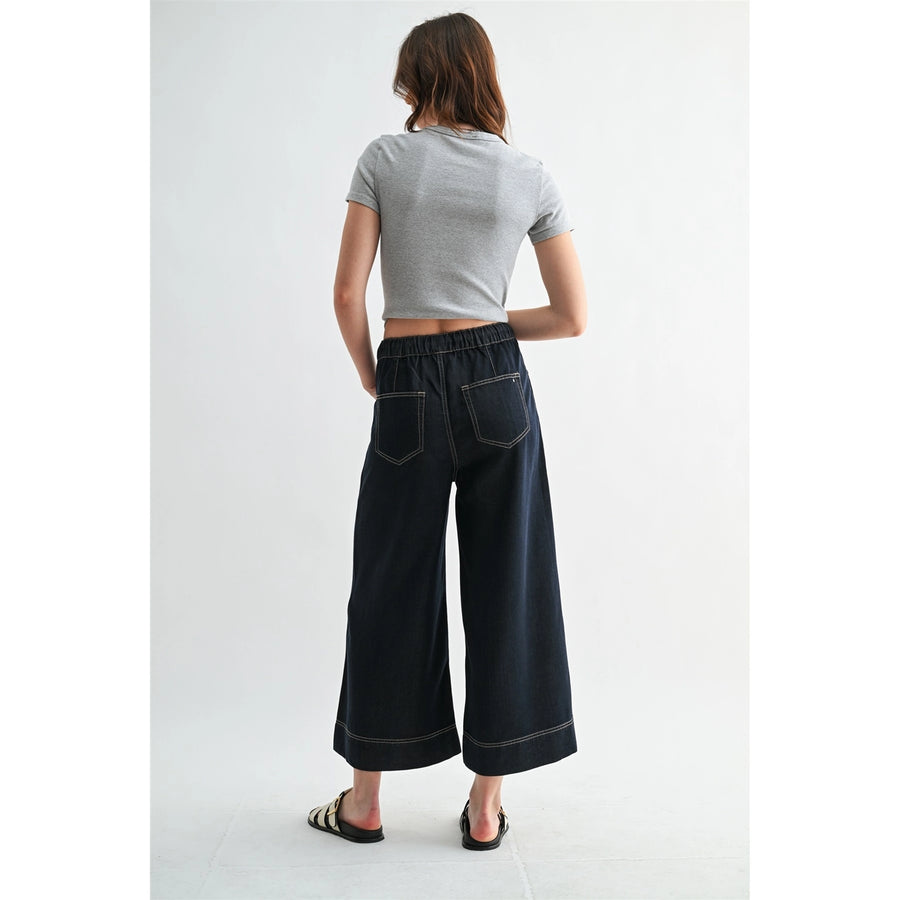 Happy Days High Rise Cropped Wide Leg Jogger by Mica Denim