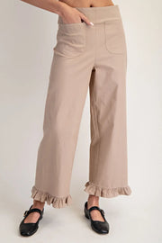 Kellie Straight Leg Ruffled Hem Pants