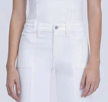 White Noise High Rise Stacked Waistband Wide Leg Jeans