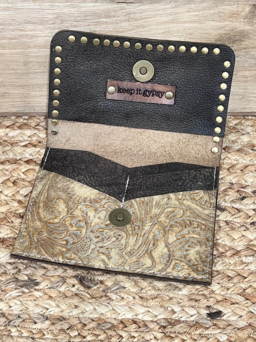 Keep It Gypsy RowdyRanch Flora Clutch Wallet with Crystal Rivets