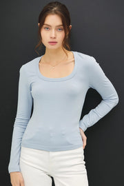 Carla Basics Long Sleeve Scoop Neck Tee