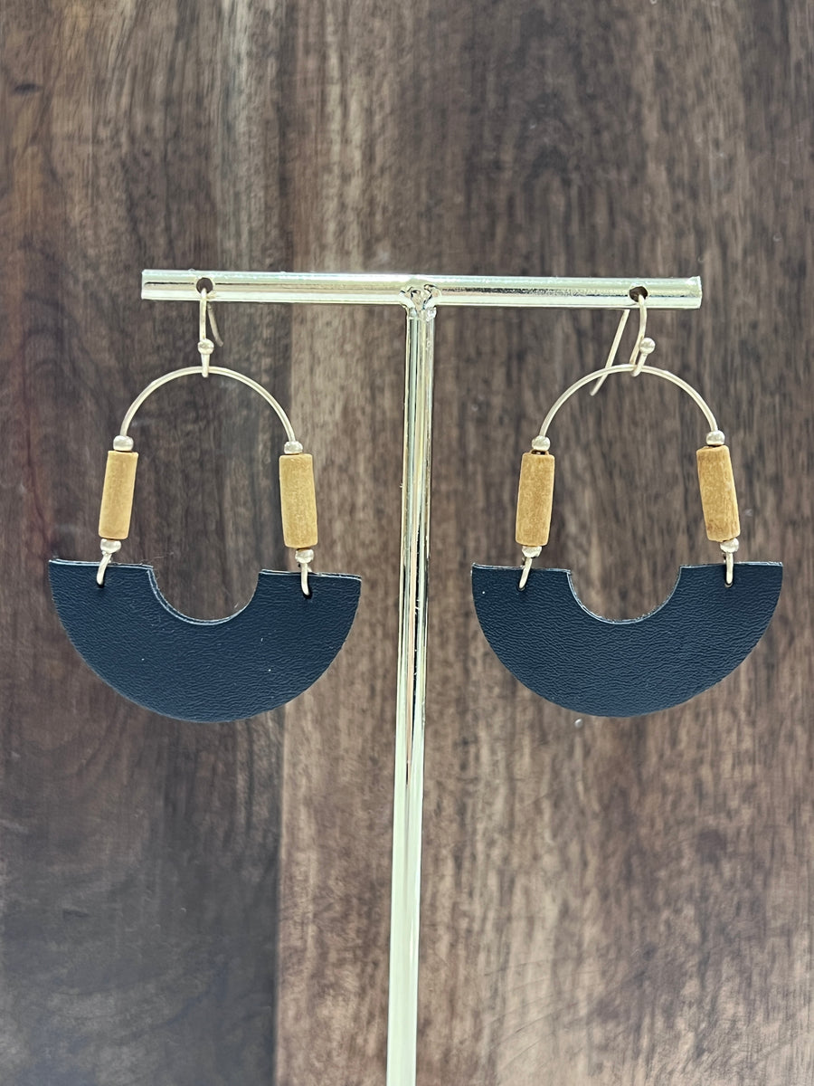 Boho Leather Drop Earrings