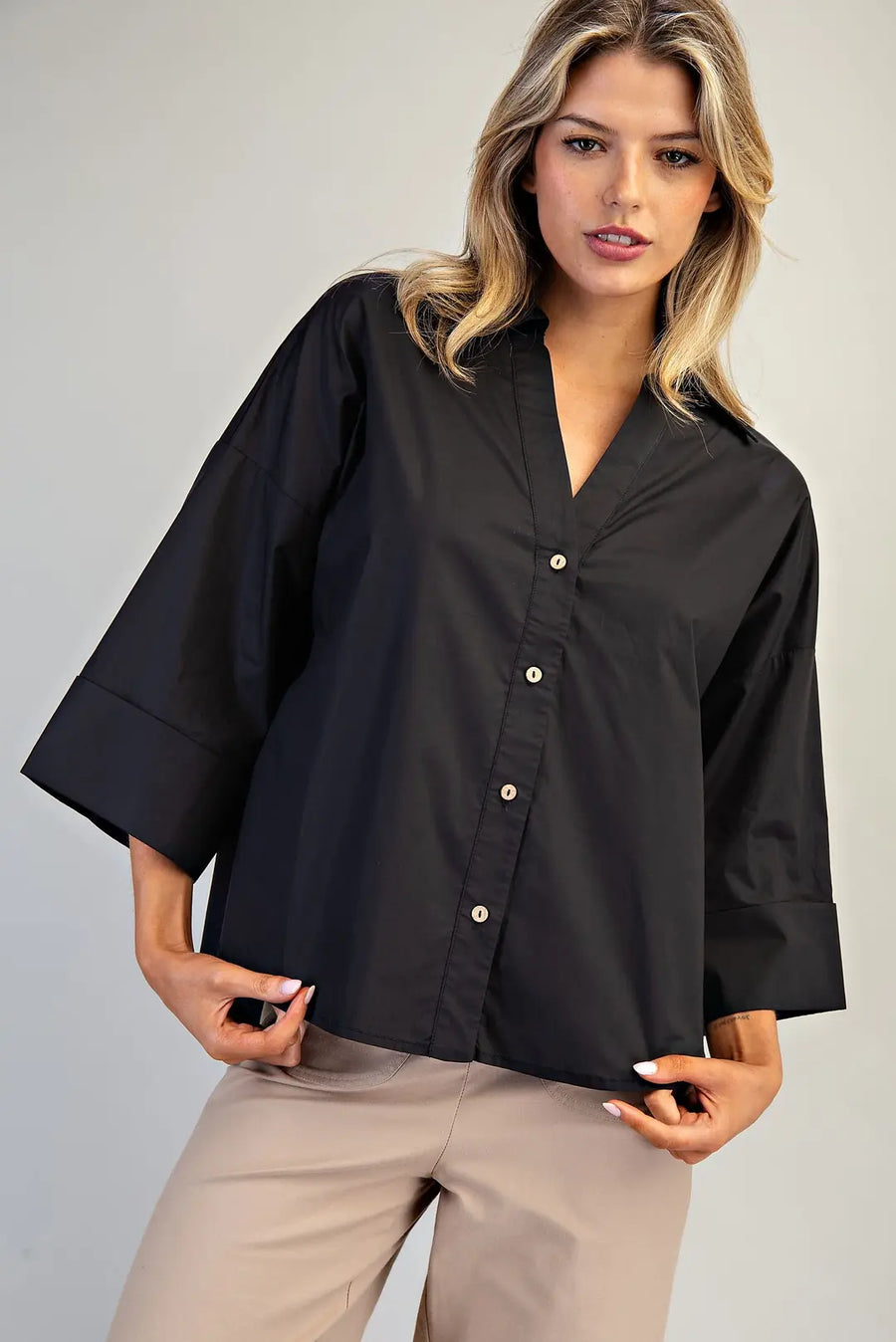 Jinx Button Front Blouse
