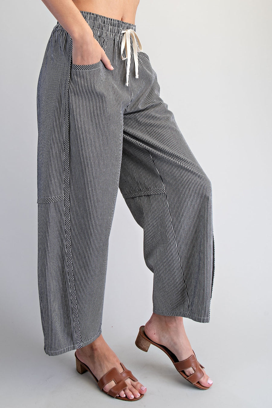 Shari Mini Striped Relaxed Barrel Fit Pants