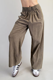 Millie Mineral Washed Elastic Waist Wide Pants