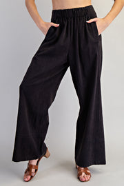Millie Mineral Washed Elastic Waist Wide Pants