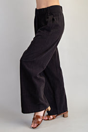 Millie Mineral Washed Elastic Waist Wide Pants