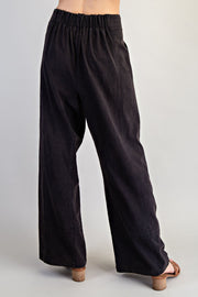Millie Mineral Washed Elastic Waist Wide Pants